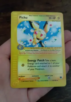Pokemon Vintage Karte Pichu Reverse Holo Expedition E-SERIES 2002 EN 22/165 RAR - Image 1