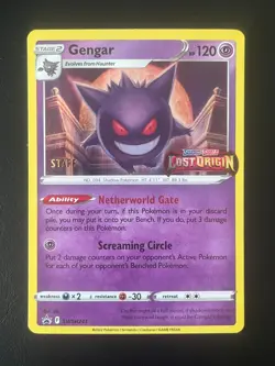 Pokemon Gengar STAFF SWSH241 Prerelease Holo Black Star Promo Lost Origin 241 NM - Image 1