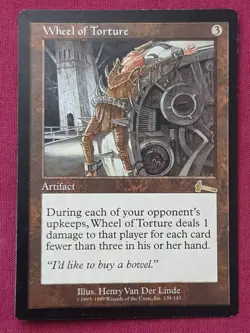 Magic The Gathering URZA'S LEGACY WHEEL OF TORTURE artifact card MTG - Image 1