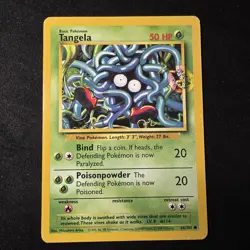 Pokemon TCG Tangela Base Set 66/102 Regular Unlimited Common - Printing ERROR - Image 1