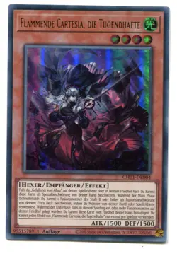 Yu-Gi-Oh! Flammende Cartesia die Tugendhafte Ultra Rare CH01-DE004 - Image 1