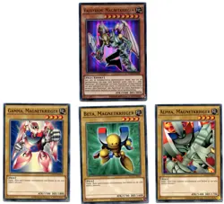 Yu-GI-OH Magnetkrieger Set ALLE 4 Valkyrion Alpha Beta Gamma YGLD komplett Set 6 - Image 1