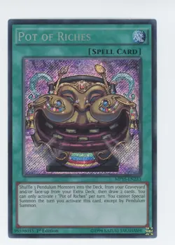 Yugioh Pot Of Riches MP15-EN233 Secret Rare 1st Ed NM/LP - Image 1