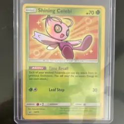 Pokemon Shining Celebi SM79 SM Promo Holo 70 HP Time Recall Card - Image 1