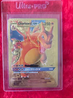 Pokemon Charizard GX Gold Foil Fan Art Collector Card - 250 HP - Image 1