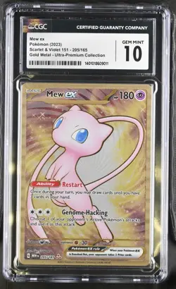 Pokemon Mew EX Gold Metal Card 205/165 Scarlet & Violet 151 Series - Image 1