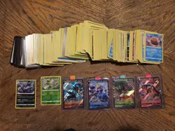500+ Pokemon TCG Card Bulk Lot - 500 Pokemo/Trainers/Code Cards etc *4 V Cards* - Image 1
