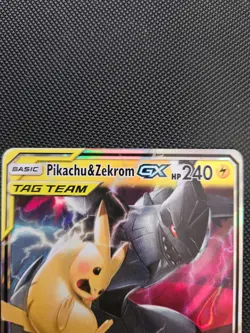 Pokemon TCG Holo Foil Pikachu & Zekrom GX Ultra Rare Card 33/181 Tag Team - Image 5