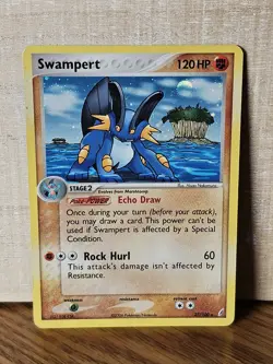 Swampert 27/100 EX Crystal Guardians Holo Rare Pokemon Card TCG - Image 1