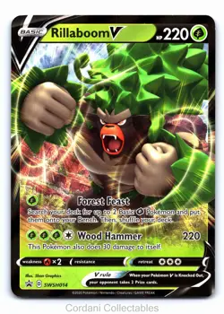 Rillaboom V SWSH014 - SWSH Black Star Promo - Pokemon Card - Lightly Played - Image 1