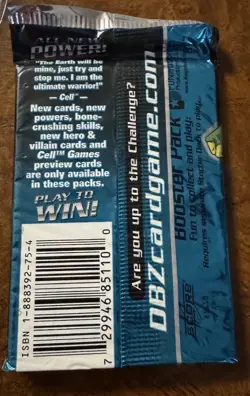 2001 DragonBall Z Cell Saga 12 Card Booster Pack Factory Sealed - Image 2