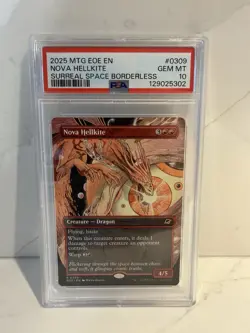 2025 Nova Hellkite PSA 10 Gem Mint Surreal Space Borderless #309 MTG EOE EN - Image 1