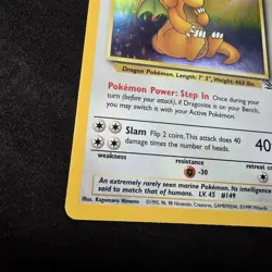 Pokemon TCG Dragonite Holo Rare Unlimited Card 4/62 Fossil Base Set 1999 - Image 3