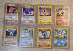 Vintage 8-Card Pokemon Lot - Jungle Wigglytuff HOLO (LP/MP) - Team Rocket & Japa - Image 1