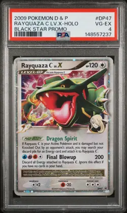 2009 Pokemon Diamond & Pearl Black Star Promo Rayquaza C LV. X PSA 4 - Image 1