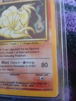 1999 POKEMON NINETAILS HOLO BASE SET #12/102 - Image 3