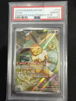 2025 POKEMON SVP PRISMATIC EVOLUTIONS POKEMON CENTER ETB PROMO #173 EEVEE PSA 10 - Image 1