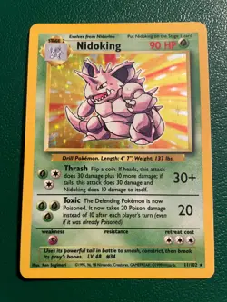 Pokemon TCG Nidoking Base Set 11/102 Holo Unlimited Holo Rare - Image 1