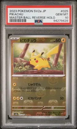 2023 Pokemon 151 Pikachu #025 JPN Master Ball Reverse Holo PSA 10 Gem Mint - Image 3