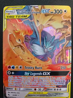 Pokemon Moltres Zapdos & Articuno GX 44/68 Hidden Fates Ultra Rare Full Art NM - Image 1