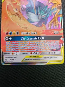 Pokemon Moltres Zapdos & Articuno GX 44/68 Hidden Fates Ultra Rare Full Art NM - Image 3