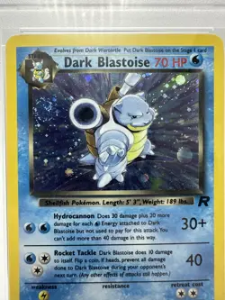 Pokemon TCG Team Rocket Dark Blastoise Holo 3/82 Beautiful CANNON SWIRL🌀 PSA 8 - Image 1
