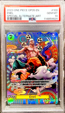 2023 ONE PIECE OP05 #100 AWAKENING OF THE NEW ERA ENEL SP SPECIAL ALT ART PSA 10 - Image 1
