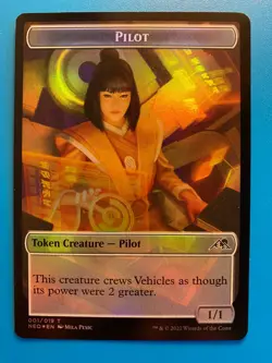 MTG 1x FOIL Pilot / Samurai Token Kamigawa: Neon Dynasty Magic Gathering x1 NM - Image 1