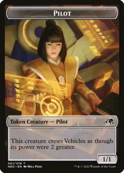 Pilot *FOIL* 1x *FOIL* TOKEN MtG ENGLISH Kamigawa: Neon Dynasty SP/NM - Image 1