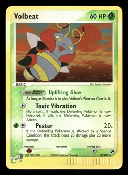 Pokemon Volbeat Uncommon Sandstorm 53/100 LP Reverse Holo - Image 1