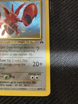 Pokemon Scizor 10/75 Neo Discovery Holo Rare Unlimited English Nm - Image 2