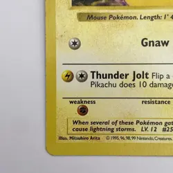 Red Cheek Pikachu 58/102 Base Set Shadowless HP WOTC Pokemon TCG Vintage - Image 5