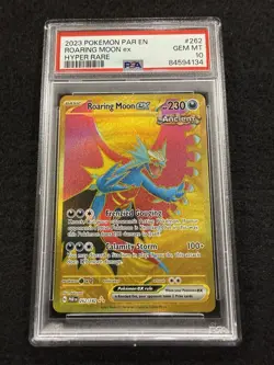 Pokemon Roaring Moon ex 262/182 Hyper Rare Gold from Paradox Rift in a PSA 10 !! - Image 1