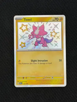Pokemon TCG Scarlet & Violet Paldean Fates Toxel Shiny Holo 140/091 - Image 1