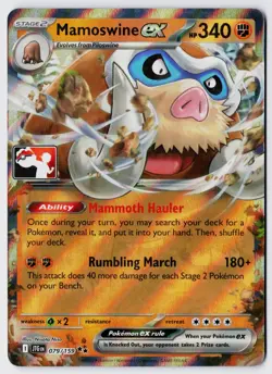 Pokemon TCG Mamoswine ex 079/159 Journey Together Playset Prize Pack Stamped LP - Image 1