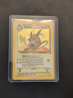 Pokemon Raichu Fossil 1st Edition Holo Rare #14/62 NM 90 HP - Image 1