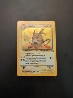 Pokemon Raichu Fossil 1st Edition Holo Rare #14/62 NM 90 HP - Image 2