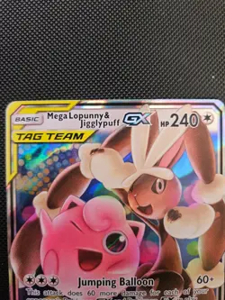 2019 Pokemon Mega Lopunny & Jigglypuff GX 165/236 Sm-Cosmic Eclipse Holo - Image 2