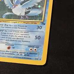 Articuno - 1st Edition Holo - 2/62 Fossil Set - Pokemon TCG - 1999 - Image 2