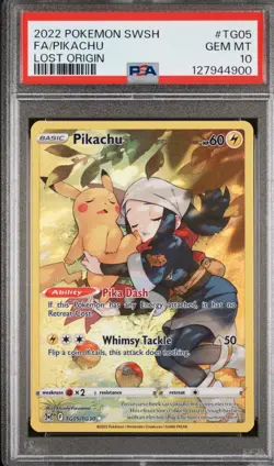 Pokemon Pikachu Full Art TG05 2022 Lost Origin Trainer Gallery PSA 10 GEM MINT - Image 1