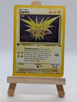 Pokemon TCG 1st Edition Zapdos 15/62 Fossil Holo - MP - Image 1
