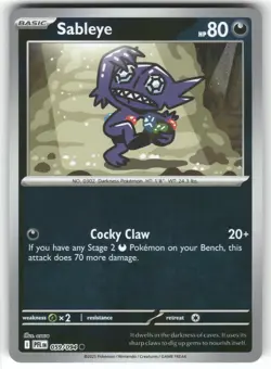 POKEMON SABLEYE 059/094 COMMON PHANTASMAL FLAMES REVERSE HOLO NM - Image 1