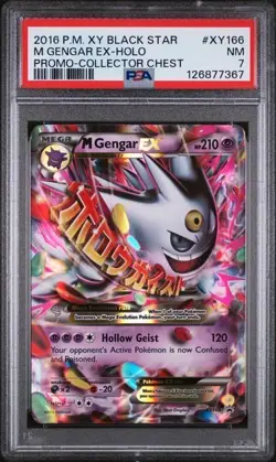 M Gengar EX XY166 Collector Chest Pokemon TCG Black Star Holo Promo PSA 7 NM - Image 1