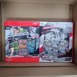 Pokemon S&V Black Bolt or White Flare Binder and Poster Collection with Boosters - Image 1