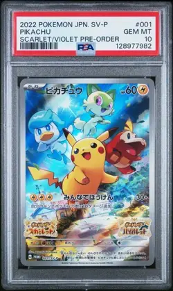 PIKACHU 001/SV-P SCARLET & VIOLET PRE-ORDER POKEMON JAPANESE PSA 10 GEM MINT - Image 1