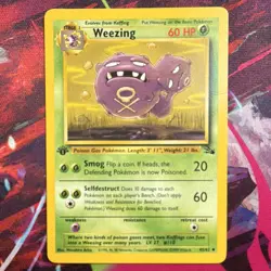 Pokemon Weezing Fossil 1st Edition Uncommon Regular 45/62 Stage 1 60 HP English - Image 1