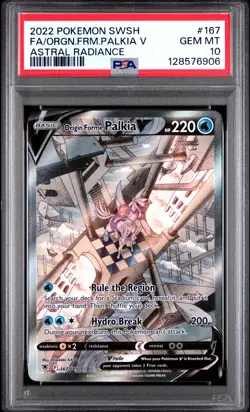 2022 Pokemon Sword & Shield Astral Radiance Orgn. FRM. Palkia V #167 FA PSA 10 - Image 1