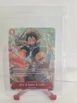 2025 One Piece Carrying On His Will Ace & Sabo & Luffy SR Alt Art #OP13-007 (B) - Image 1