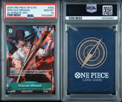 2025 ONE PIECE OP12-LEGACY OF THE MASTER ALT ART #030 DRACULE MIHAWK PSA 10 - Image 2