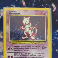 Pokemon TCG Mewtwo 010/102 Base Set Holo Rare 60 HP English Card - Image 1
